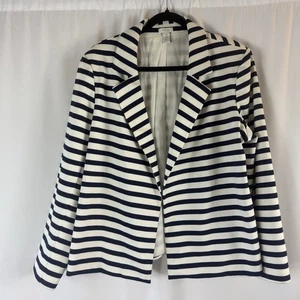 Chaqueta Blazer Chicos Mujer’s L Azul Blanco Rayas Náutica Marinero Playa - Imagen 1 de 12