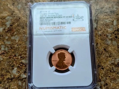 2019 W Lincoln  Cent reverse proof 69 ANA RELEASE struck through ERROR  - Image 1 of 4