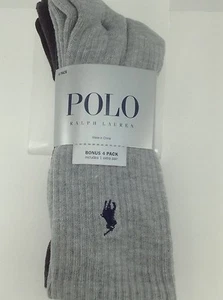 Calcetines de equipo RALPH LAUREN negros gris carbón - paquete de 4 - precio de venta sugerido por el fabricante $36 - 30% de descuento - Imagen 1 de 8