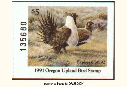 D2K Oregon Upland Bird 1991-2 $5 s/adh Hunter - Image 1 of 1