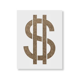 Dollar Sign Stencil - Durable & Reusable Mylar Stencils - Picture 1 of 5