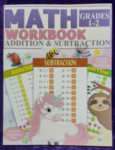 Math Workbook Addition & Subtraction Grades 1-2 With Answer Key - Foto 1 di 5