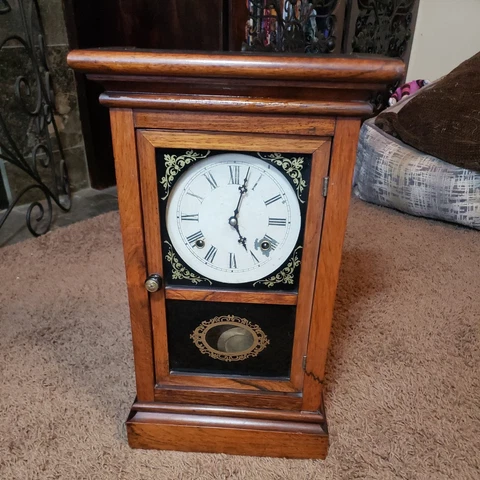 Antique Waterburry Clock Co. Square Rose? Late 1800's Complete and Working Cover