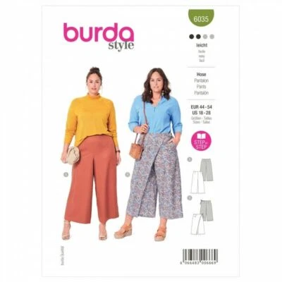 BURDA 6035 MISSES TROUSERS Sewing Pattern Sizes 18 - 28 Skill: EASY - Image 1 of 4