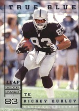 1998 Leaf Rookies and Stars True Blue Football Card #66 Rickey Dudley /500