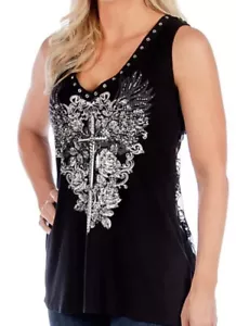 Camisa Top Liberty Wear Sin Mangas L Daga Sumergida Negra Nueva con Etiquetas Camisa Motociclista Gótica - Imagen 1 de 7