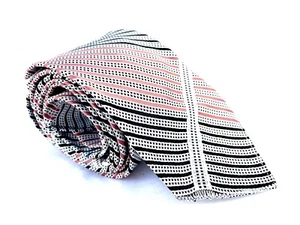 Vintage geometrische Herrenkrawatte, alle original Herren 60er Jahre Mod rot & schwarz - Bild 1 von 10