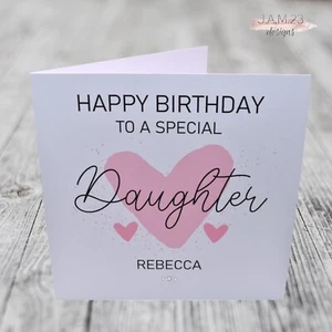 Personalised Daughter Birthday Card Handmade - Picture 1 of 8