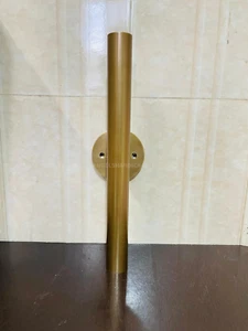Handmade Antique Brass Wall Sconce Mid-Century Modern Minimalist Cylinder Light - Picture 1 of 10