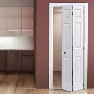 Bi-fold Closet Door Six Panel White primed Primed 6 panel NEW 30 x 80" - Picture 1 of 6