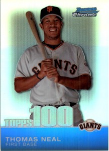2010 (BB) Bowman Chrome Topps 100 Prospects Refractors #TPC37 Thomas Neal/499