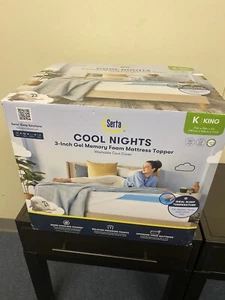 Serta 3" Cool Nights Gel Memory Foam Mattress Topper with Washable Cover, King - Picture 1 of 2