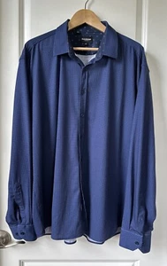 Duchamp London Shirt Mens XXL Blue Button Up Preppy Stretch Casual Quiet Luxury - Picture 1 of 6