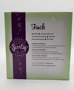 Retired Scentsy Wärmer FINCH weiß & schwarz Keramik 5" neu, offene Box - Bild 1 von 11