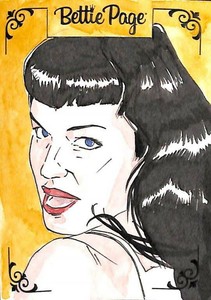 Bettie Page Dynamite 2019 Deluxe Ultra Premium Sketch Barry Renshaw 2f