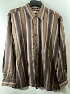 POETA MODA Men's Shirt size XL Button Front Long Sleeve Silk Blend Italy - Picture 1 of 9