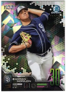 2019 Bowman Chrome Scouts Top 100 Atomic Refractor BTP-30 Adrian Morejon Padres - Bild 1 von 2