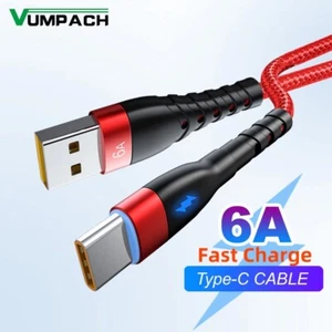 Vumpach 6A 66W USB Type C Cable For Huawei P50/Honor Fast Charging USB C Charger - Picture 1 of 6
