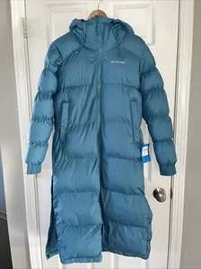 NEW Womens Columbia Pike Lake Omni-Heat Long Hooded Jacket Color TEAL Sz Small - Picture 1 of 13