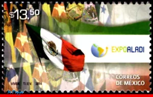 2892 MEXICO 2014 ALADI 2014 EXHIBITION, EXPOALADI, FLAGS, MNH - Picture 1 of 2