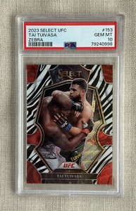 Tai Tuivasa PSA 10 Zebra Prizm POP 1 SSP Case Hit 2023 Panini Select UFC MMA