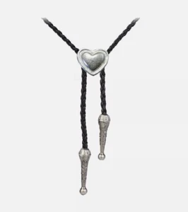 FT417 Love Heart 1.9x1.9cm Necklace Western Cowboy Necktie Bolo Tie - Picture 1 of 1