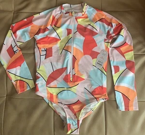 New RashGuard 1 pc swimsuit Girls XL 14-16 Long Sleeve UPF 50+ - Picture 1 of 3