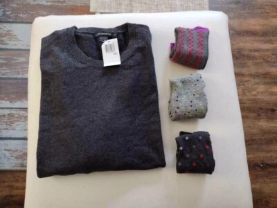 Suéter clásico de cuello redondo FRENCH CONNECTION para hombre - talla XL/XXL- ¡con calcetines!! Foto 1 de 4