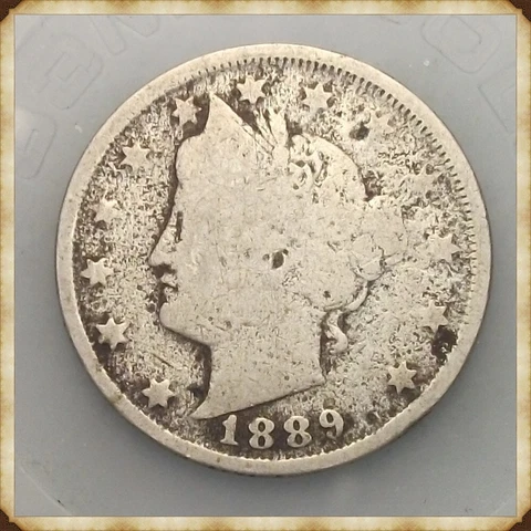 1889 Liberty Nickel   "Actual Coin Pictured" Cover