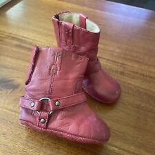 FRYE Red Leather Rodeo Baby Booties 2Y