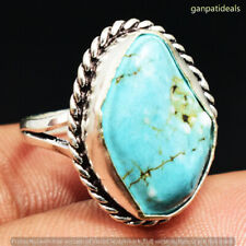 Turquoise Gemstone Ethnic Handmade Ring Jewelry US Size- 7.75 GR-18806