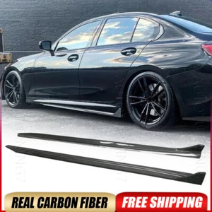 For BMW G20 G28 330i MSPORT 2020-23 Real Carbon Side Skirt Extension Spoiler Lip - Bild 1 von 12