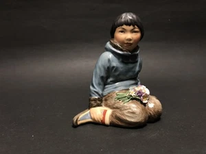 Royal Copenhagen Porcelain Greenland Boy Figurine #12419 Carl Martin Hansen - Imagen 1 de 7