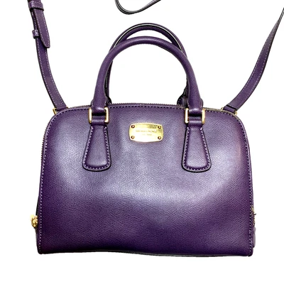 Cartera Michael Kors Doble Cremallera Houston Cuero Granulado Púrpura Foto 1 de 4