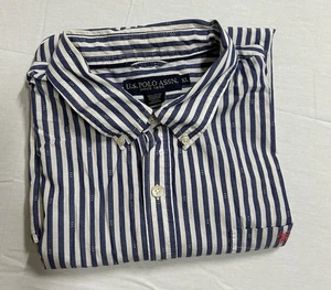 U.S Polo ASSN Shirt Men's XL Navy AQLT Button Down Short Sleeve Office Business - Picture 1 of 12