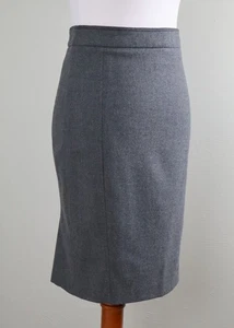 TED BAKER London $175 Gray Lined Virgin Wool Neyoas Pencil Skirt Size 1 US 4 - Picture 1 of 6