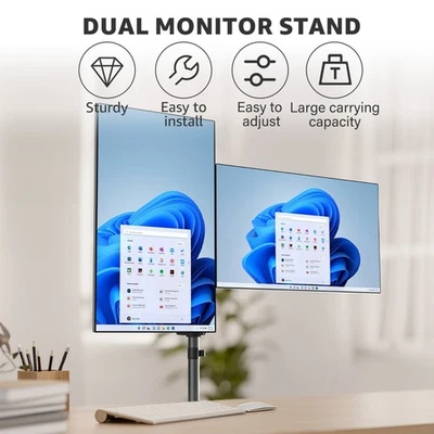 Dual Monitor Schwenkarm Tisch Halterung Doppel Halter 2x 9KG Monitor 13-32 Zoll - Bild 1 von 4