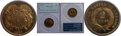 1865 Two Cent Piece   PCGS PR-66 RD - Image 1 of 3