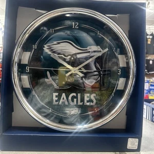 WinCraft Chrome Clock NFL Philadelphia Eagles - Picture 1 of 3