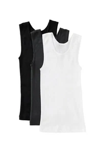 3 x New Bonds Boys Black White Charcoal Chesty Singlet Kids Cotton Underwear - Picture 1 of 4