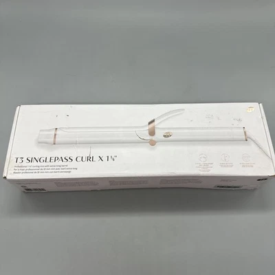 T3 SinglePass Curl X Extra-Long Barrel 1.25" Curling Iron White/Rose Gold - Image 1 of 4