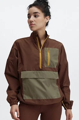 Fabletics Womens Chicory Coffee Polyester Shawn Cropped Half Zip Jacket L $84 - Image 1 of 4