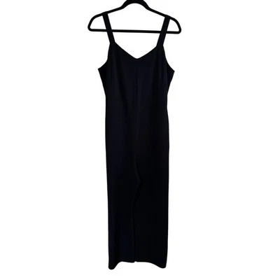 Everlane The Japanese GoWeave Slip Jumpsuit Black V-Neck Zip Sleeveless Sz 4 - Image 1 of 4