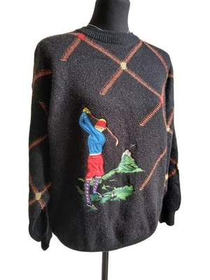 Suéter Pullover de Golf Vintage Unisex Mezcla de Lana Talla Pequeña Foto 1 de 4