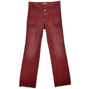 Jeans svasati bootcut larghi realtà vintage NUOVI Y2K taglia 4 rossi bottoni esposti mosca - Foto 1 di 17