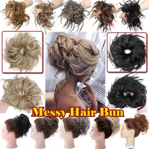 X-Large Tousled Messy Bun Hair Piece Scrunchie Pony Tail Natural Hair Extensions - Picture 1 of 31