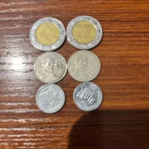 6 mixed Mexico COINS 2009-11 $2, 1978-79 20 C, 2000-02 10 CENTAVOIS - Picture 1 of 2