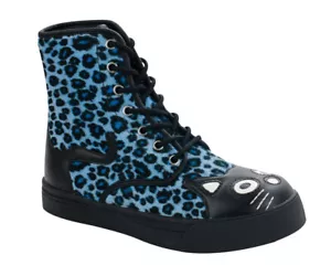 T.U.K. Boots A8423L Blau Fabric Leopard LochKätzchen - Bild 1 von 2