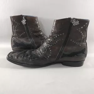 Mark Nason Rock Lives Braun Leder Seitlicher Reißverschluss Stiefeletten Herren Größe 11 - Bild 1 von 9