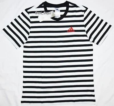 BNWT - ADIDAS Essential Stripey Tee Black/White T-Shirt - Mens Size: Small - image 1 of 4